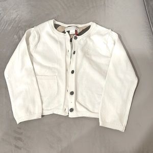 Burberry baby white cardigan - 24 mos ( 2 year ) - make an offer :)